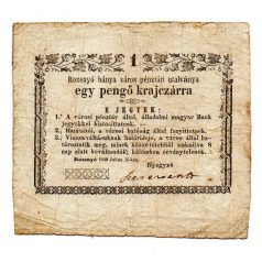   Rozsnyó 1 Pengő krajczárra 1849 gondolat jel és EXTRA méret