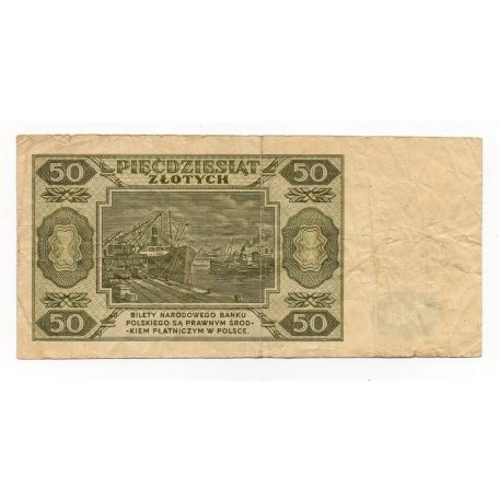 Lengyelország 50 Zloty Bankjegy 1948 P138a M138g