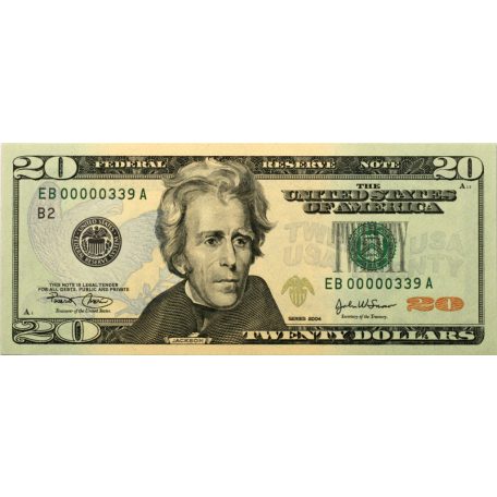USA 20 Dollár Bankjegy 2004 A1-L12 alacsony sorszámos teljes sor
