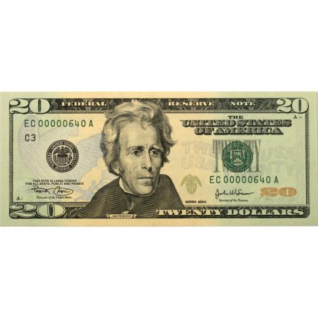 USA 20 Dollár Bankjegy 2004 A1-L12 alacsony sorszámos teljes sor