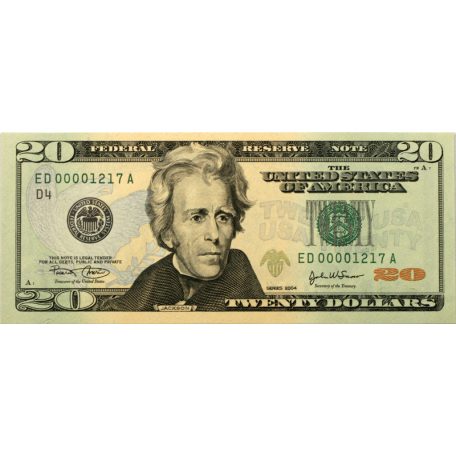 USA 20 Dollár Bankjegy 2004 A1-L12 alacsony sorszámos teljes sor