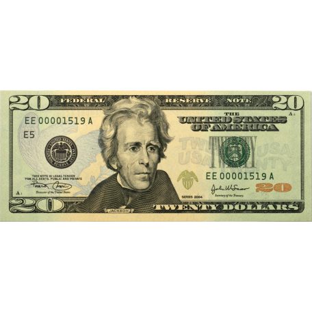 USA 20 Dollár Bankjegy 2004 A1-L12 alacsony sorszámos teljes sor