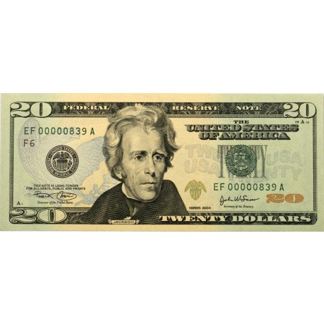 USA 20 Dollár Bankjegy 2004 A1-L12 alacsony sorszámos teljes sor