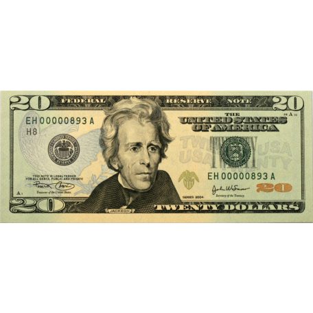 USA 20 Dollár Bankjegy 2004 A1-L12 alacsony sorszámos teljes sor