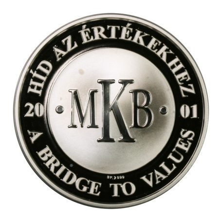 MKB Az első magyar hídpénz 1849 ezüst emlékérem 2001 PP
