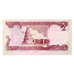 Irak 1/2 Dinar Bankjegy 1993 P78b NAGY méret