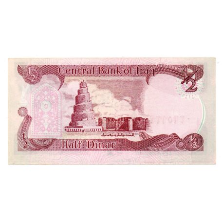 Irak 1/2 Dinar Bankjegy 1993 P78b NAGY méret