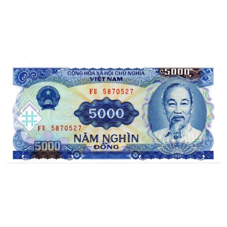 Vietnam 5000 Dong Bankjegy 1991 P108a UNC
