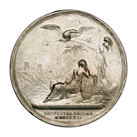 Mária Terézia Erdélyi Határőrség szervezése érem 1762 ezüstözött