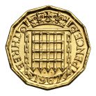 Nagy-Britannia aranyozott 3 Pence 1967