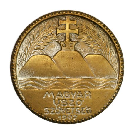 Greff Lajos: Magyar Úszó Szövetség ezüstözött bronz érem 1907