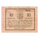 Szombathely 10 Korona Pénztári utalvány 1919