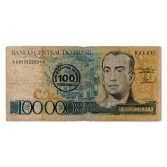 Brazilia 100000 Cruzeiros 100 Cruzados Bankjegy 1986 P208a