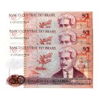 Brazilia 50 Cruzados Bankjegy 1986 P210a sorszámkövető 3db