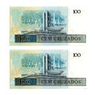 Brazilia 100 Cruzados Bankjegy 1987 P211b sorszámkövető pár