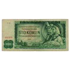 Csehszlovákia 100 Korona Bankjegy 1961 P91 T sorozat VG