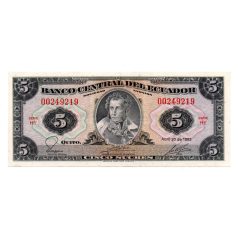 Ecuador 5 Sucres Bankjegy 1983 P108b