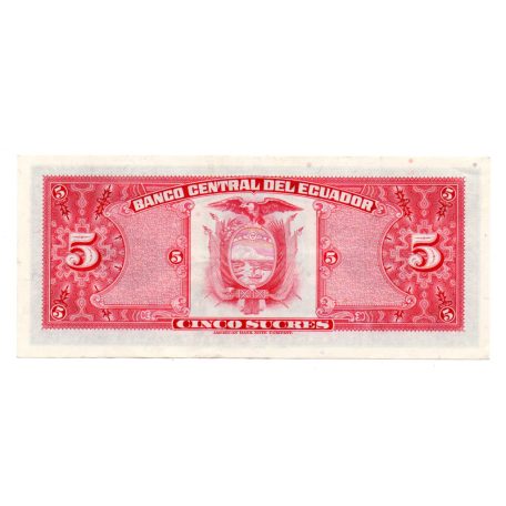 Ecuador 5 Sucres Bankjegy 1983 P108b