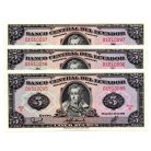 Ecuador 5 Sucres Bankjegy 1988 P113d3 sorszámkövető 3 db