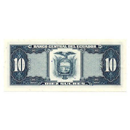 Ecuador 10 Sucres Bankjegy 1988 P121a1 LO sorozat