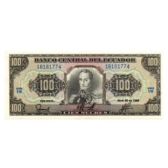 Ecuador 100 Sucres Bankjegy 1990 P123 VW sorozat