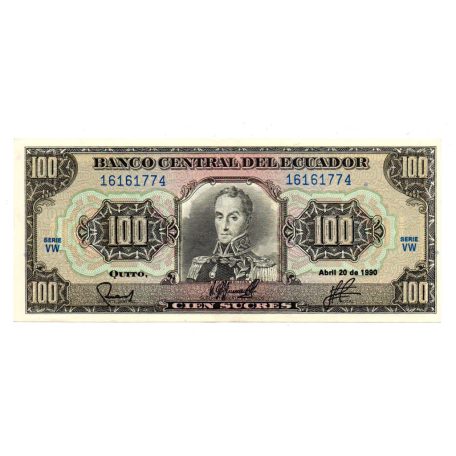 Ecuador 100 Sucres Bankjegy 1990 P123 VW sorozat