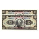 Ecuador 100 Sucres Bankjegy 1990 P123 VX sorszámkövető pár