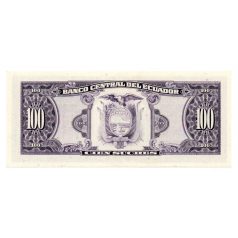 Ecuador 100 Sucres Bankjegy 1988 P123Aa VS sorozat