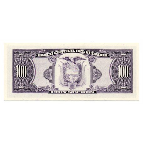 Ecuador 100 Sucres Bankjegy 1988 P123Aa VS sorozat