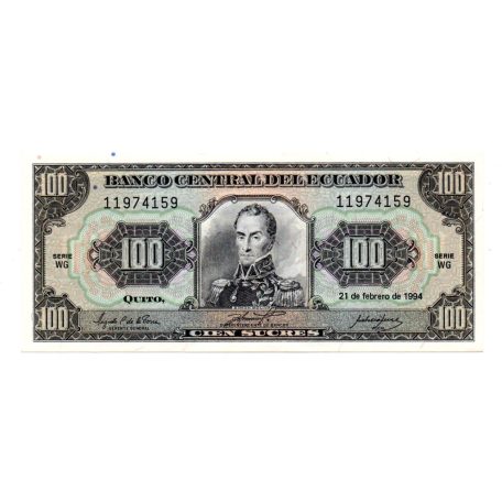 Ecuador 100 Sucres Bankjegy 1994 P123Ac WG sorozat