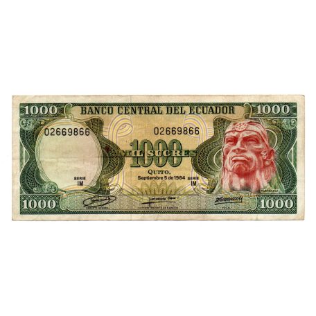 Ecuador 1000 Sucres Bankjegy 1984 P125a IM sorozat
