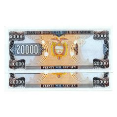   Ecuador 20000 Sucres Bankjegy 1999-03-10 P129 AG sorszámkövető