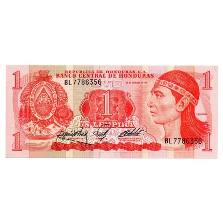 Honduras 1 Lempira Bankjegy 1984 P68b