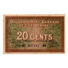 Francia Indokína 20 Cent Bankjegy 1939 P86d