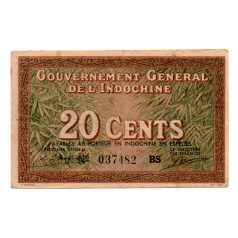 Francia Indokína 20 Cent Bankjegy 1939 P86d