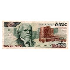 Mexikó 2000 Peso Bankjegy 1987 P86b BX sorozat