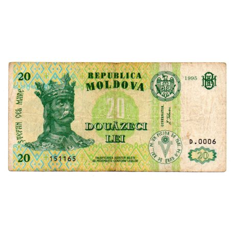Moldova 20 Lei Bankjegy 1995 P13b