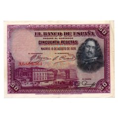 Spanyolország 50 Peseta Bankjegy 1928 P75a A sorozat