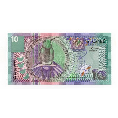 Suriname 10 Gulden Bankjegy 2000 P147 UNC