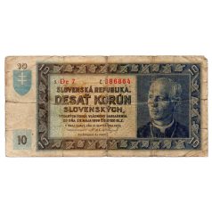 Szlovákia 10 Korona Bankjegy 1939 P4a