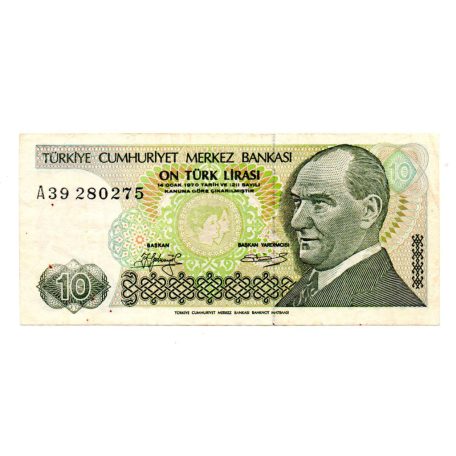Törökország 10 Lira Bankjegy 1979 P192