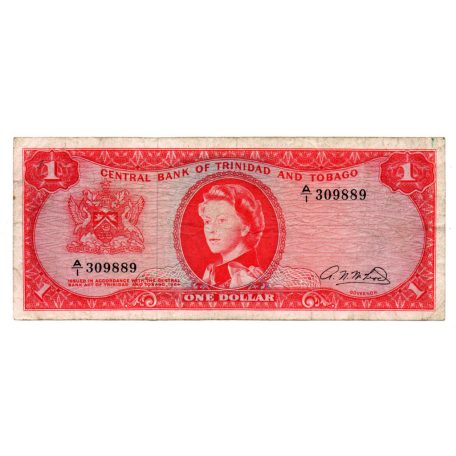 Trinidad és Tobago 1 Dollár Bankjegy 1964 P26b A1 sorozat