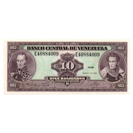 Venezuela 10 Bolivár Bankjegy 1986 P61a UNC