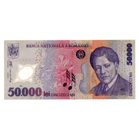 Románia 50000 Lei Bankjegy 2001 P113a