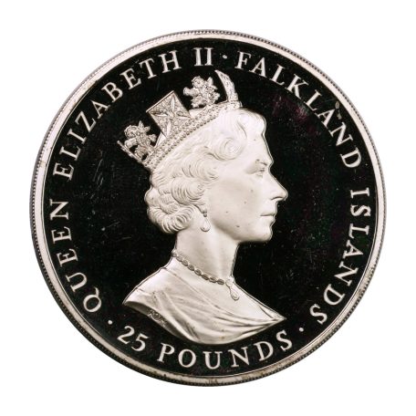 Falkland-szigetek 25 Font 1985 100 Years of Self Sufficiency Ag