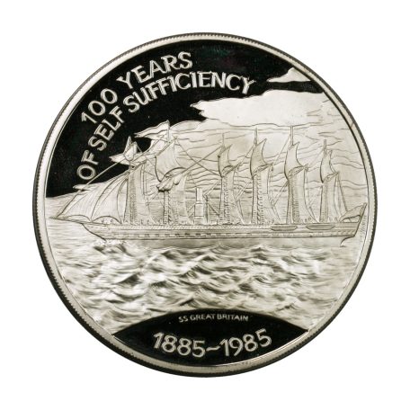 Falkland-szigetek 25 Font 1985 100 Years of Self Sufficiency Ag