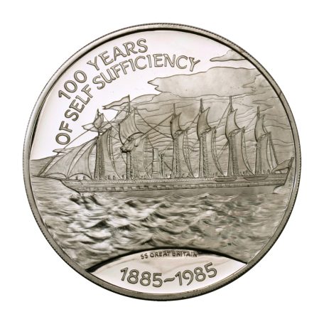 Falkland-szigetek 25 Font 1985 100 Years of Self Sufficiency Ag