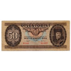 50 Forint Bankjegy 1951 F alacsonyabb sorszám