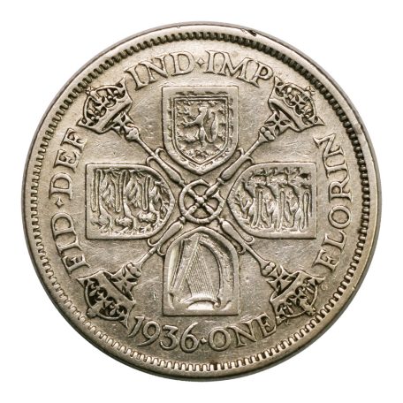 Anglia V. György 1 Florin 1936 VF 11,2g Ag500