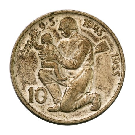 Csehszlovákia 10 Korona 1955 EF 12,04g Ag500